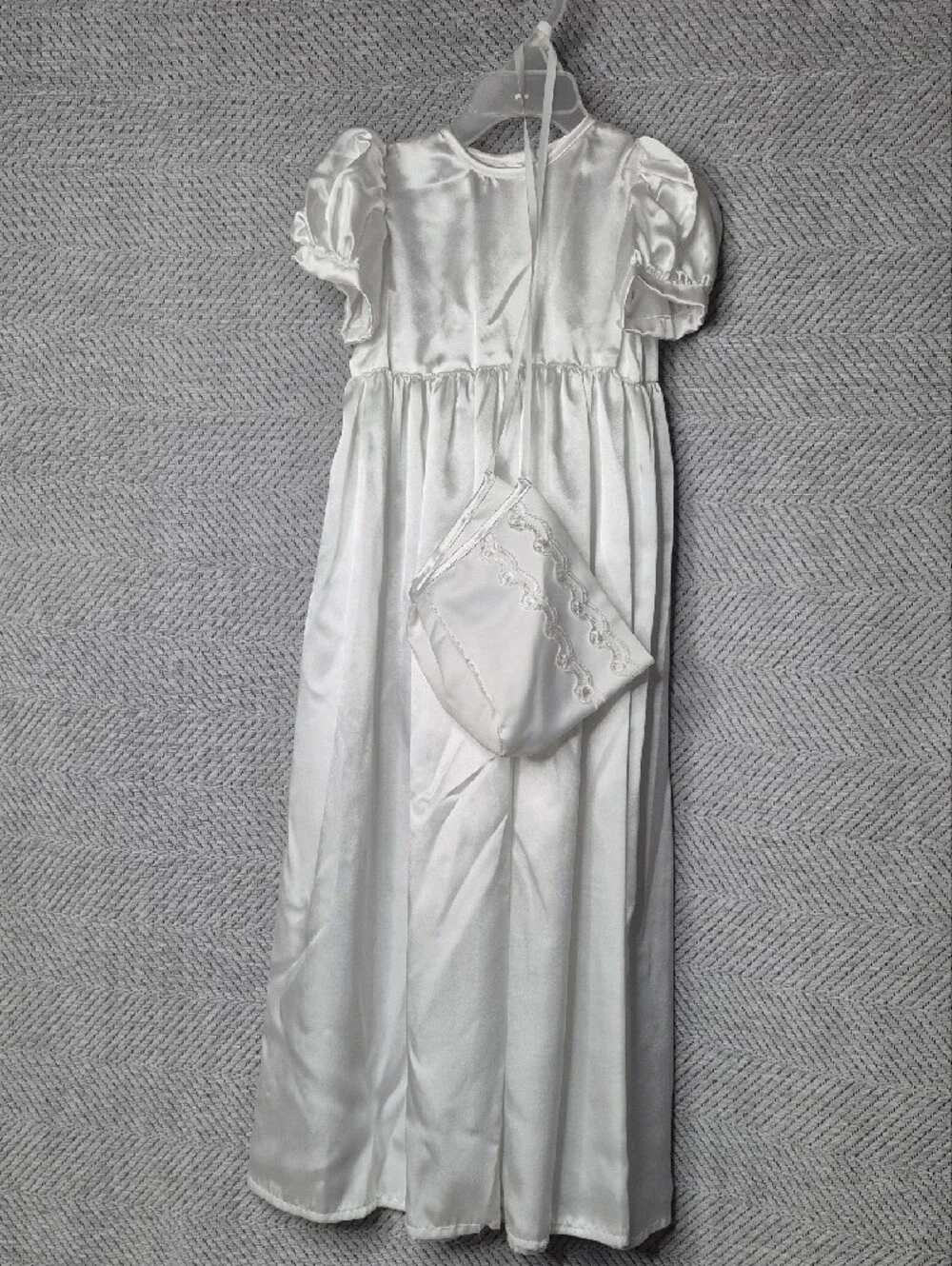 NWT L'Pety Canar Luxury Heirloom Embroided Christening Baptism Gown Bonnet S/3M